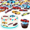 Blumomon 45 Stück Essbare Sportwagen Car Cupcake Toppers Lass Uns Rennen Fahren Alles Gute zum Geburtstag Cupcake Toppers Fighting Cupcake