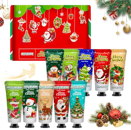 10 Handcreme Weihnachten Set,Hand Cream Set,Handcreme Weihnachtsgeschenke | Hand creme für sehr Trockene Rissige Hände,Hände Fuß Feuchtigkeitscreme,Geburtstagsgeschenk für Frauen/Mama Geschenk