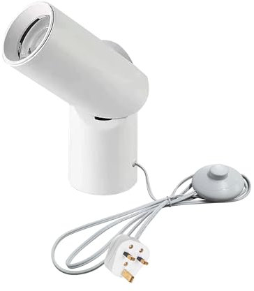 FSLiving 12W LED Accent Uplight with Plug-in On/Off Switch,Modern White Spotlight with 1.8m Cord, Handheld Sized Portable Spot Light for Plant,6000K Cool White Light- BD3026