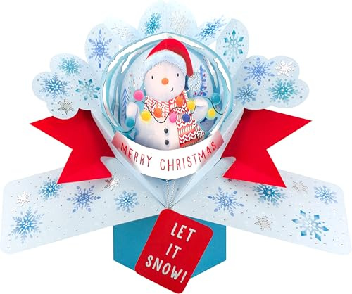 Magical Snowman Snowglobe Christmas Pop Up Greeting Card XPOP073