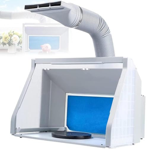 HHDOMLTH Cabina De Pulverización De Aerógrafo Portátil, Kit De Cabina De Pulverización De Pintura con Luces LED, Cabina Secadora De Pintura Modelo Hobby para Pintar Modelos, Manualidades