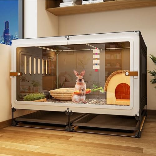 Kleintierkäfig, geschlossener Typ mit tiefen ausziehbaren Tabletts, Meerschweinchenkäfig, Netzvilla, Kleintierhaus für Frettchen, Chinchilla