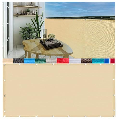 CAQXAQP Beige Rete Ombreggiante,1mx1.6m Telo Ombreggiante Occhiellato 180g/m², Traspirante e 90% Anti UV,per Giardino, Pergola, Balcone Privacy e Terrazzo Protezione Solare