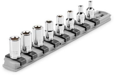 TEKTON 1/4 Inch Drive External Star Socket Set with Rail, 8-Piece (E4-E12) | SHD90115