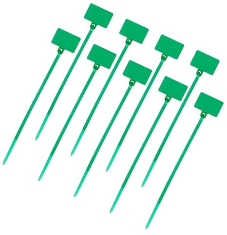 sourcing map 100 Pcs Cable Label Marker Tags, Nylon Cable Zip Tie Tags 4.3 Inch Writable Self-Locking Wire Labels Zip Ties for Organization Marking, Green