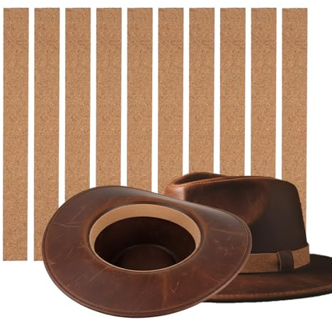 leruiyezs 10pcs Korkstreifen Hut Selbstklebend Für Hut Verkleinerung 200x20x2mm, Korkstreifen Hutband Innen Zum Verkleinern, Einfach Anzupassen, Komfortabel, Für Leder-, Filz- Und Strohhüte, Atmungsak