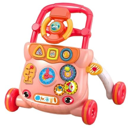 Zambuph Lauflernhilfen mit Musik und pädagogischen Aktivitäten fördern die Gehfähigkeit von Kleinkindern und Vorschulkindern. Schiebe Lauflernhilfen zum Sitzen und Stehen, Rot