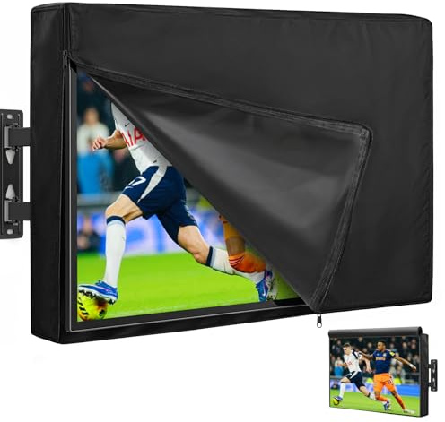 PATWING Copertura TV da Esterno 48-50 Pollici, Custodia Protettiva per Televisore in Tessuto Oxford 600D, Impermeabile e Resistente alle Intemperie, con Cerniera e Tasca per Telecomando