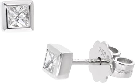 GLIZZ Damen-Ohrringe Weißgold 750 Diamant-Ohrstecker GL1682 | hochwertiger Ohrschmuck für Frauen, edle Geschenk-Überraschung
