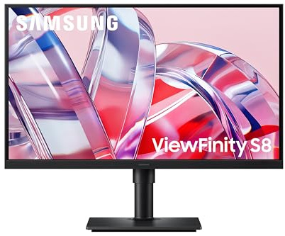 Samsung Viewfinity S80H 27 4K 3840x2160 IPS Monitor, HDR10, HDMI, Displayport, USB 3.2, Height Adjust, Eye,Saver Mode, LS27H804EAUXXU