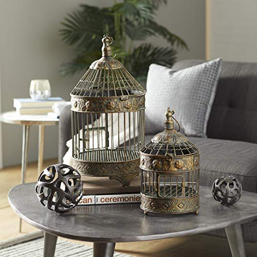 Deco 79 Metall Vogelkäfig, 24 und 16, Set von 2