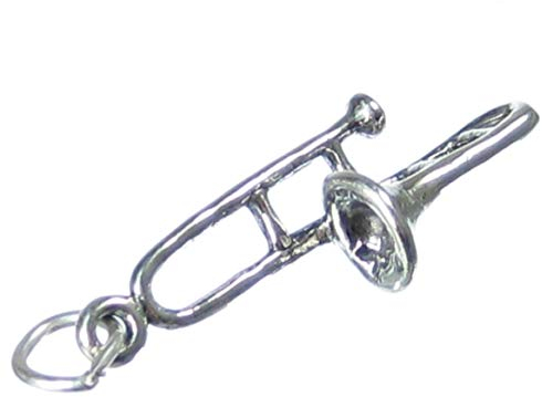 Posaune Sterling Silber Charm .925 x1 Posaunen Musik Orchester Charms