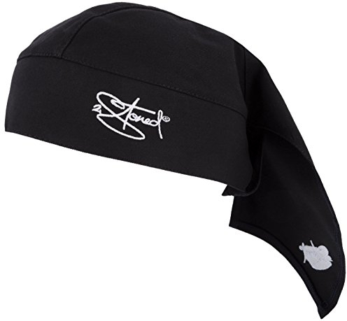 2Stoned Original Biker Bandana Cap mit Classic Stick in Schwarz für Damen, Herren und Kinder