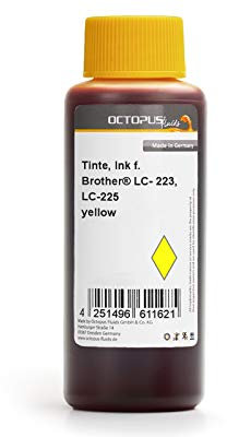 250ml Nachfülltinte, Druckertinte kompatibel für Brother LC- 223, LC-225 Druckerpatronen gelb, für Brother MFC-J 4420 DW, J 4425 DW, J 4620 DW, J 4625 DW, J 5320 DW, J 5600 Series, J 5620 DW, J 5625 DW, J 5720 DW , kein OEM