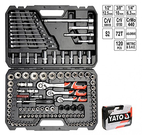 Yato yt-38801 Socket Set 1/4, 3/8 und 1/2120pcs