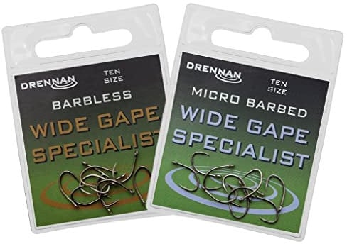Drennan Wide Gape Specialist Barbless Hooks Size 14 Qty 10