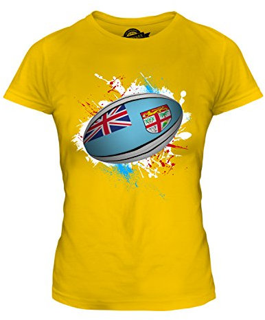 Candymix Fiji Rugby Ball Damen T Shirt, Größe X-Small, Farbe Dunkelgelb