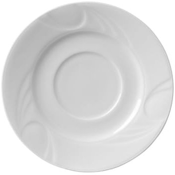 HENDI Soucoupe, pour HENDI Bol à soupe 798805, bords renforcés, émaillage de qualité, haute résistance aux chocs et à l'usure, convient à micro-ondes et lave-vaisselle, ø180mm, porcelaine blanche