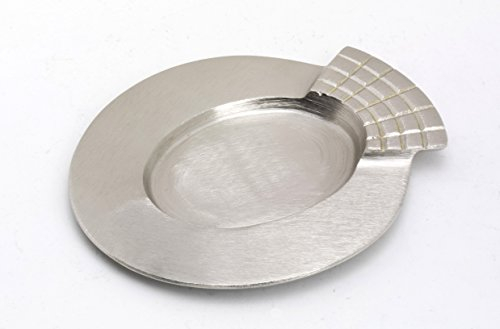 Kerzenteller Messing vernickelt Silber oval (Innen: 7 x 5 cm) für Ovalkerzen, Ellipsenkerzen