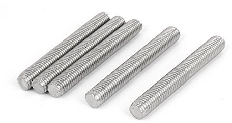 sourcing map 5 Stück Gewindestangen M12x100mm Edelstahl 304 Gewindestift Metrischem Vollgewinde Bar Gewindestäbe für Befestigung CNC-Werkzeugmaschinen 3D-Drucker Industrie Geräte