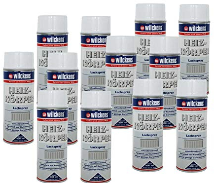12 x Spraydose Heizkörper Lackspray reinweiß glänzend 400ml Alkydharz