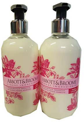 Abbott&Broome 2 x Handlotion á 300 ml im Spender Verzaubernde Magnolie + erfrischende Himbeere