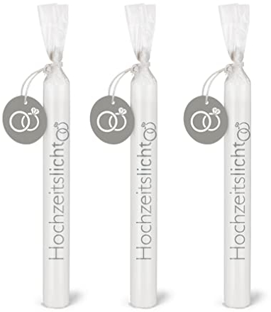 Colour-up Wünschelicht Kerze 'Hochzeitslicht'-Silber Kerzenset 3er Set Bulla Design