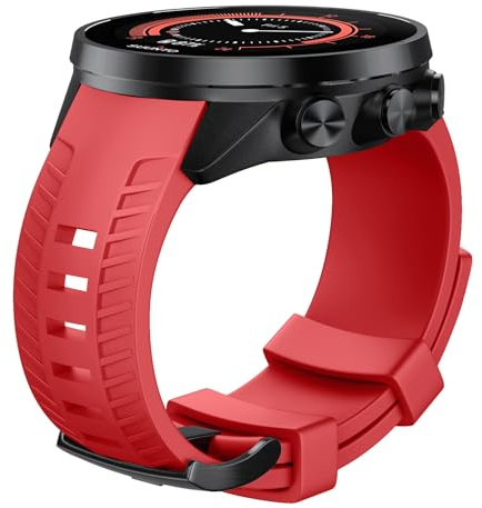 NotoCity Ersatzarmband für Suunto 9 Baro/Suunto 9 Armband, Uhrenarmband 24mm for Suunto 7/Suunto Spartan Sport Wrist HR/Suunto D5, Rot