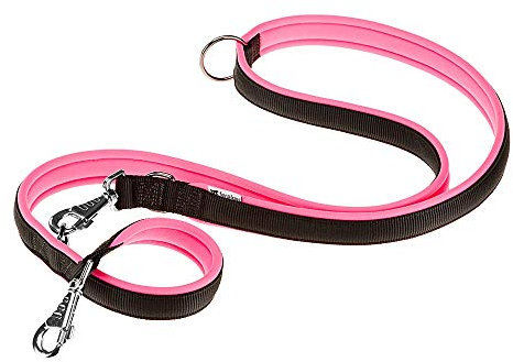 Ferplast Hundeleine ERGOFLUO, Trainingsleine für Hunde, Hundeleine für kleine Hunde, Ergonomisch Gepolsterter Griff, Metallkarabinerhaken, aus Nylon, 200 cm, Rosa
