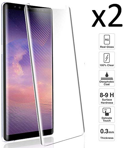 [2 Unidades] Protector de Pantalla compatible para Samsung Galaxy Note 8, Vidrio Templado, Sin Burbujas, pantalla completa, 9H Dureza, Resistente a Arañazos