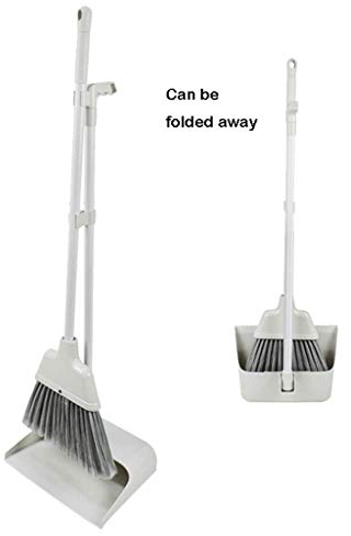 NLIAN- Broom et Dustpan Set, avec Dustpan longue poignée 82cm long manche jamais endommager plancher de bois for for la maison Cuisine Bureau Salle utilisation à long manche à balai