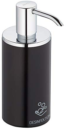 KEUCO Desinfektionsmittel-Spender, verchromt/schwarz, nachfüllbar ca. 250ml Standmodell inkl. Pumpe & Kunststoff-Einsatz Desinfektionsspender stehend