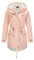 YYNUDA Cappotto invernale da donna, caldo, parka a mezza lunghezza, giacca invernale, con cappuccio spesso, pelliccia, giacca con cappuccio, taglia grande, #337 Rosa, L