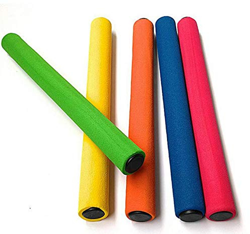 Kikeep Track and Field Relay Batons Sticks Assorted Color Relay Running Race Batons Sticks Foam Relay Running Baton 5 Pack Track & Field Sticks