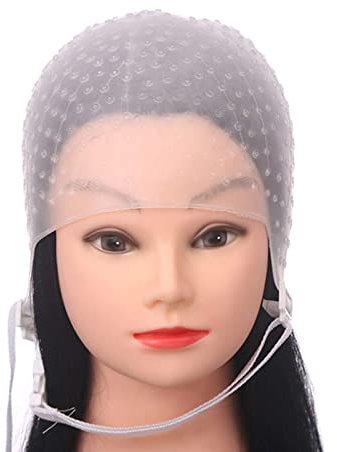 KIPETTO Hair Highlighting Cap with Needle Hooks Silicone Hair Coloring Dye Hat Salon Tinting Tools