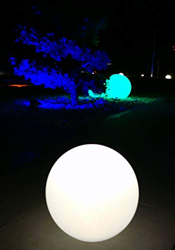 Trango 1er Set 250WB IP65 Gartenkugel in Weiß matt 25cm Durchmesser inkl. je 1x E27 LED Leuchtmittel *SNOW* Kugelleuchte inkl. ca. 5 Meter IP44 Kabel Gartenleuchte, Leuchtkugel, Wegleuchte, Kugellampe