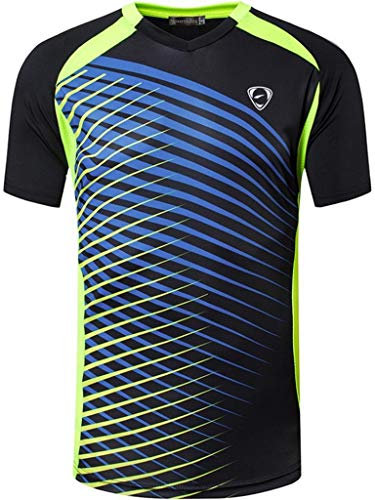 jeansian Herren Sport Tee Shirt Tshirt T-Shirt Short Sleeve Tops Tennis Golf Bowling LSL230 Black L