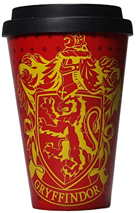 HARRY POTTER Tazza da viaggio da 400 ml – Orgoglioso Grifondoro – RPET – Tazza da caffè – Tazza da viaggio – Tazze riutilizzabili per bevande calde – Tazza da viaggio ecologica