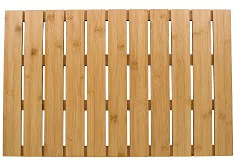 Aggloz | ECO Shower/Bath Floor Mat | Non-Slip Mat with Rubber Plugs | Easy to Clean | Water Resistant Shower Mat | Slatted Duckboard Design | Multipurpose Bath Mat | 61 x 37 cm (𝗦𝗛𝗢𝗪𝗘𝗥 𝗠𝗔𝗧)