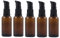 6Pcs 30ml/1oz Amber Glass Pump Bottle Empty Refillable Lotion Pump Dispenser Travel Bottles Toiletries Container Cosmetic Storage Vials for Liquid Essential Oil