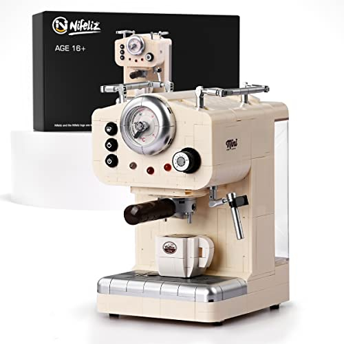 Nifeliz Espresso-Maschine Konstruktionsspielzeug, Halbautomatische Kaffeemaschine Modell Klemmbausteine für Deko, Geschenk-Idee für Frauen, Männer, Sie & Ihn (678 Teile)