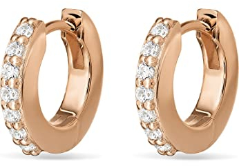 ESPRIT Damen-Creolen 925er Silber 14 Zirkonia One Size Roségold 32023002