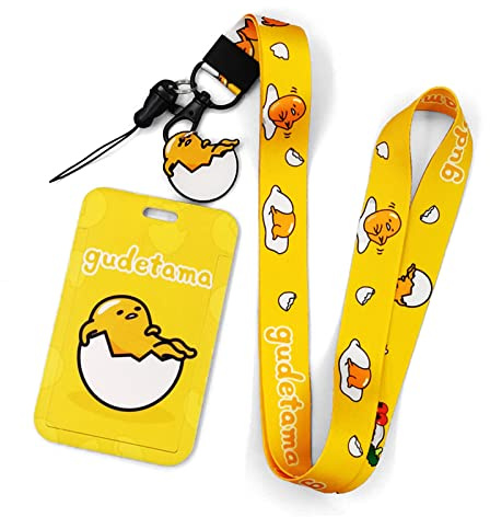 Anime-Ausweishalter mit Schlüsselband, Anime-Schlüsselband mit niedlichem Ausweishalter, niedliches Halsband, Schlüsselanhänger, Gummi-Charm-Anhänger, Schlüsselanhänger