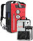 Overboard Wasserdichter Rucksack, 45 l, Roll-Top, schwimmende Trockentasche für Kajak, Strand, Bootfahren, Wandern, Angeln, Rafting, inklusive wasserdichter Handytasche und Rucksack-Organizer, Rot