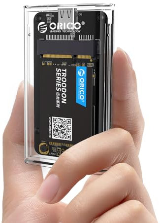 ORICO 5 Gbit/s USB 3.0 mSATA SSD Enclosure, Tool Free Transparent External mSATA 3050 SSD Adapter with USB C TO C Cable, 2 TB Max