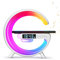 Marstey LED Table Lamp with Wireless Charger, 10 RGB Color Changing Ambient Light, Dimmable Night Light with Music Sync, Smart Lamp and Bluetooth Speaker for Living Room Bedroom