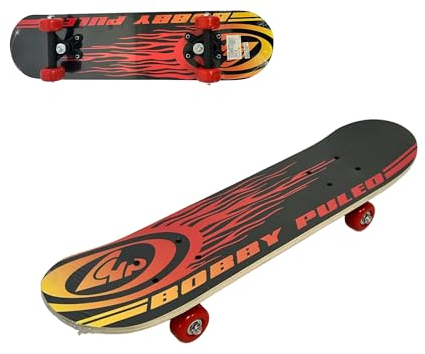 Skateboard für Kinder Skate für Kinder, 60 cm, Skateboard für Kinder, Skateboard aus Holz, komplett mit Vorder- und Rückseite