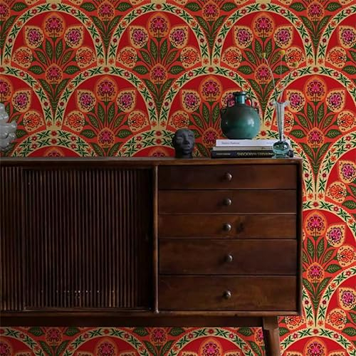 Wandtattoo Rotes Mandala Wandsticker Wanddeko für Wohnzimmer Schlafzimmer Sofa Hintergrund,Wandaufkleber Kinderzimmer Mädchen und Jungs,Wandaufkleber Diy