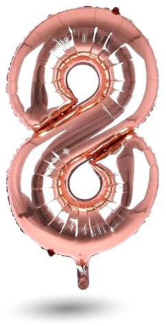 Number 8 Rose Gold Balloons, 40inch Large Foil Giant Digital Balloon For Adults Kids Babys Birthday Party Wedding Anniversary Celebration Supplies Decoration – Big