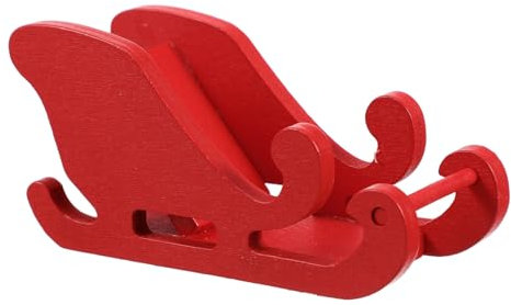 Amosfun Holzschlitten Weihnachtsdeko Roter Schlitten für Tischdeko Mini-holzschlitten als Schlitten-Ornament für Heim und Büroumgebung